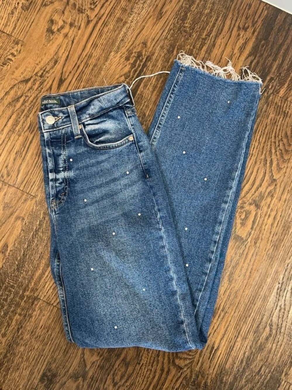Wild Fable Super High-Rise Straight Rhinestone Jeans Size 0